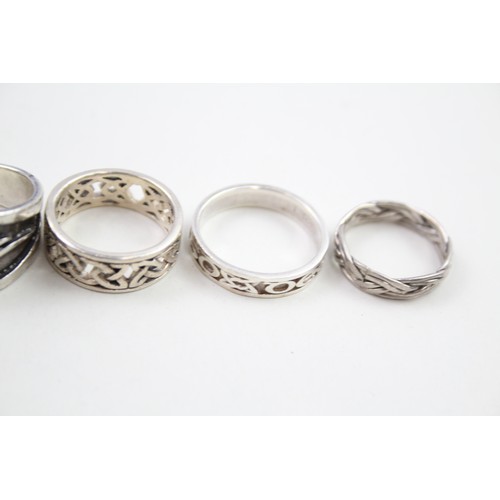 282 - Six silver Celtic style rings (37g)