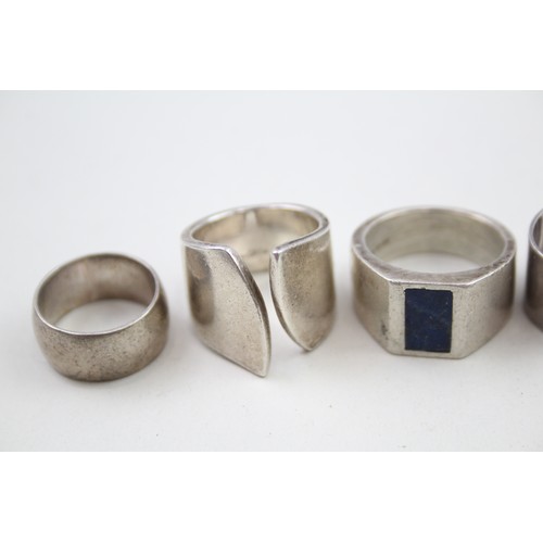 283 - Five silver minimalist rings (54g)