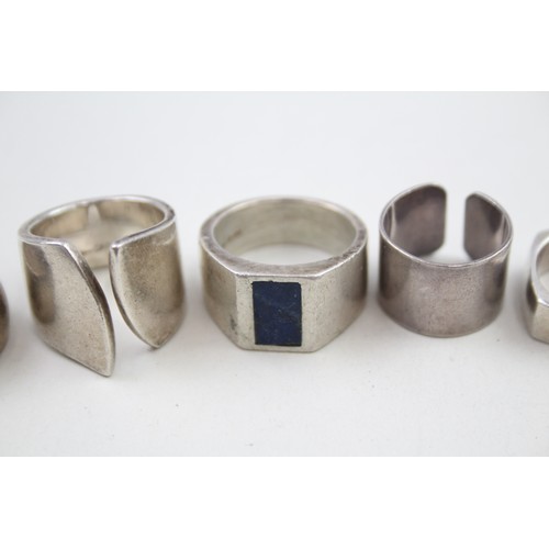 283 - Five silver minimalist rings (54g)