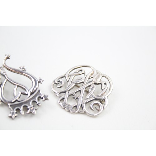 299 - Four Scottish silver brooches including Shetland silver (25g)