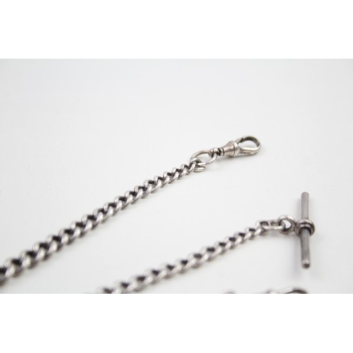 316 - Two silver antique watch chains (59g)