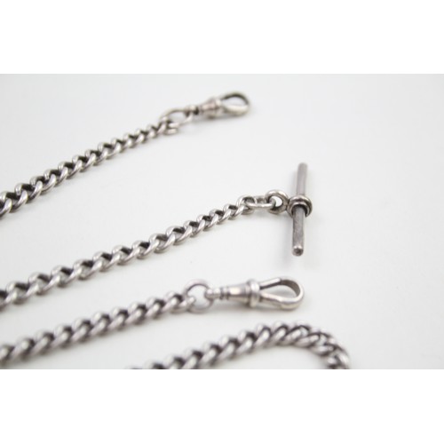 316 - Two silver antique watch chains (59g)