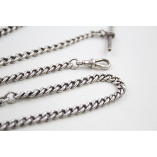 316 - Two silver antique watch chains (59g)