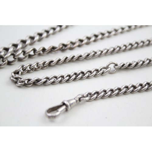 316 - Two silver antique watch chains (59g)