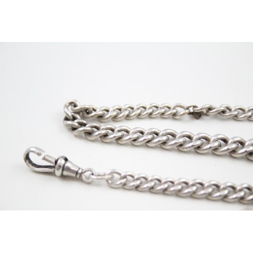 328 - A silver antique watch chain and fob (52g)