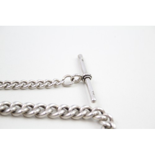 328 - A silver antique watch chain and fob (52g)