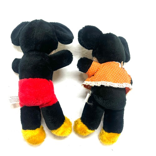 45 - Two vintage ' Mickey and Minnie mouse' teddies, approximate height 9.5 inches