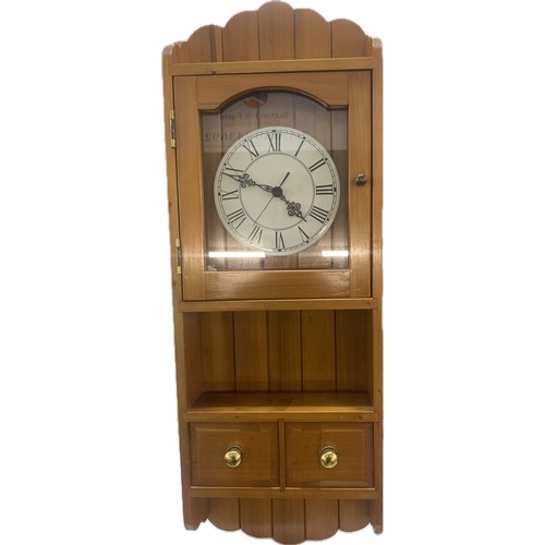 155 - Selection of wooden items to include a clock, barometer etc