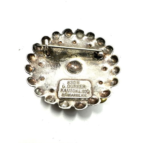 258 - Vintage Norway G dunker silver wedding brooch hallmarked 830s G.DUNKER KAUTOKEINO HANDARBELIDE measu... 