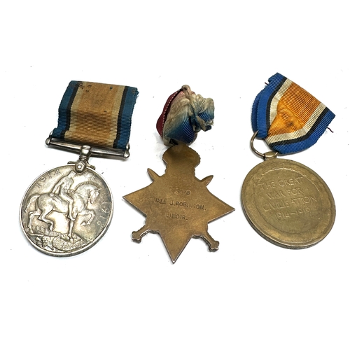 365 - ww1 trio medals to 3076 pte j robinson linc r