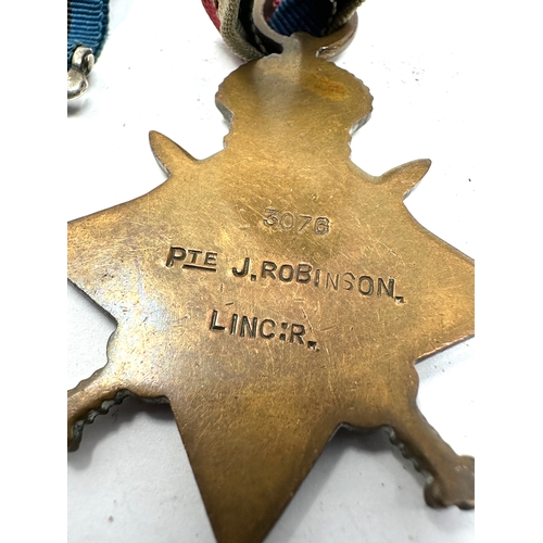 365 - ww1 trio medals to 3076 pte j robinson linc r