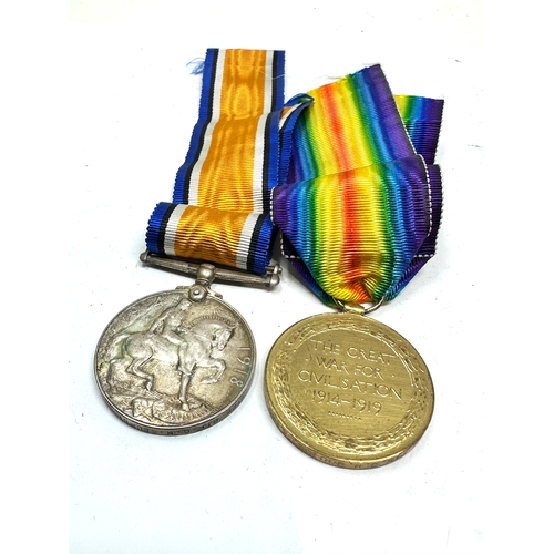 366 - ww1 medal pair to 6122 pte c.h.bourne linc reg