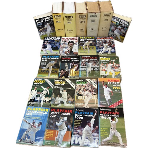 42 - Selection of Playfair cricket annuals, Wisden Cricketers books