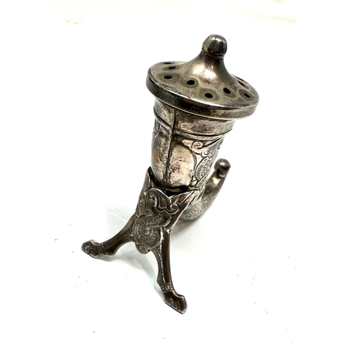 26 - Norwegian Silver Pepper Salt Pot Cruet Theodore Olsen Viking Horn Shape c1930