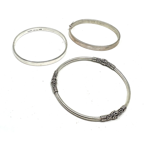 267 - 3 vintage silver bangles weight 49g