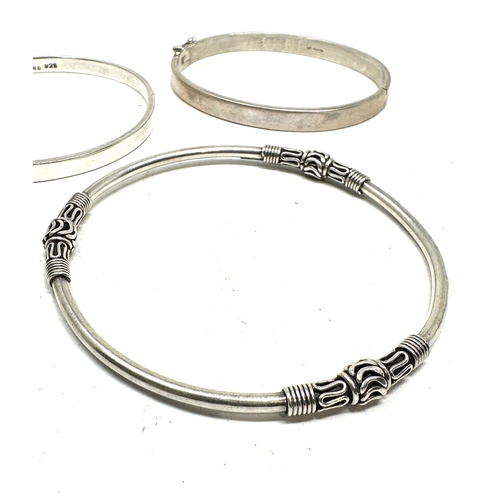 267 - 3 vintage silver bangles weight 49g