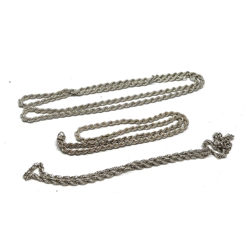 268 - 3 vintage silver rope twist necklace chains weight 59g