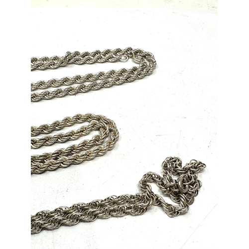 268 - 3 vintage silver rope twist necklace chains weight 59g