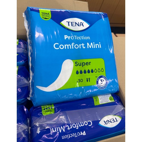 183 - Three boxes of 6 x 30 Tena comfort mini super pads- new and sealed