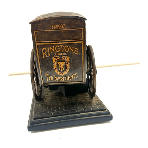 77 - Boxed Ringtons Bronze Horse & Cart 