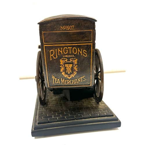 77 - Boxed Ringtons Bronze Horse & Cart 