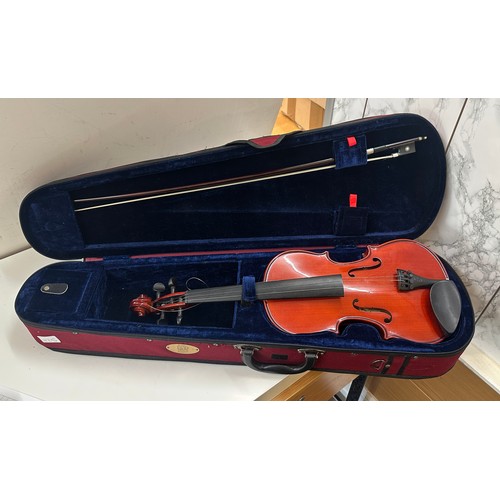 132 - Stenton cased violin