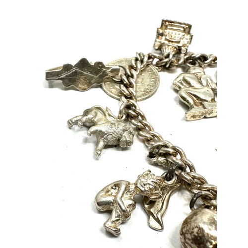 272 - Vintage silver charm bracelet weight 45g