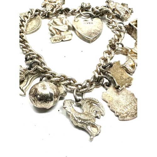 272 - Vintage silver charm bracelet weight 45g