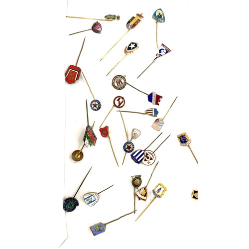 549 - Selection of assorted tie pins includes enamel etc