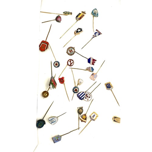 549 - Selection of assorted tie pins includes enamel etc