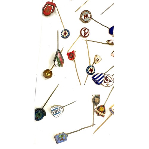 549 - Selection of assorted tie pins includes enamel etc