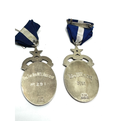 348 - 2 silver hallmarked masonic hospital jewels weight 83g