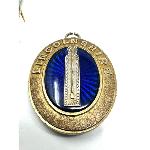 349 - 2 silver hallmarked masonic jewels weight 94g