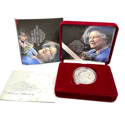 400 - 2002 Royal Mint The Queen Mother Memorial Silver Proof £5 Five Pounds Crown Coin