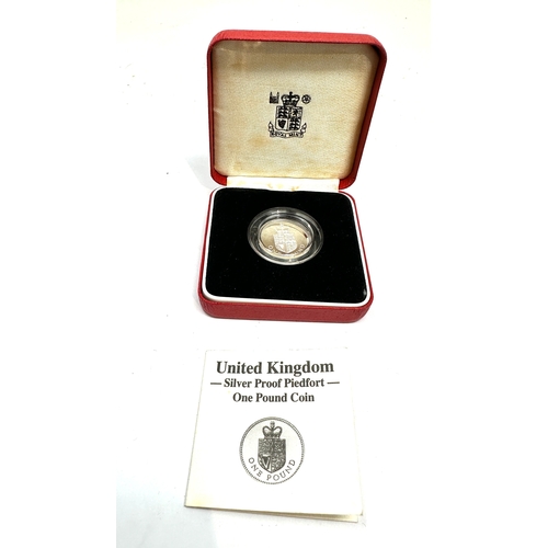 404 - Boxed royal mint 1988 silver proof piedfort  one pound coin with c.o.a