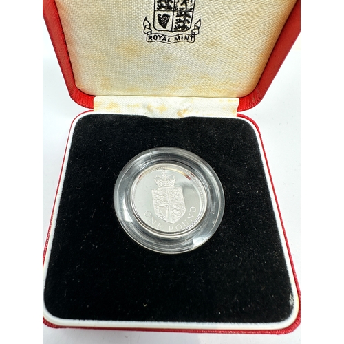 404 - Boxed royal mint 1988 silver proof piedfort  one pound coin with c.o.a