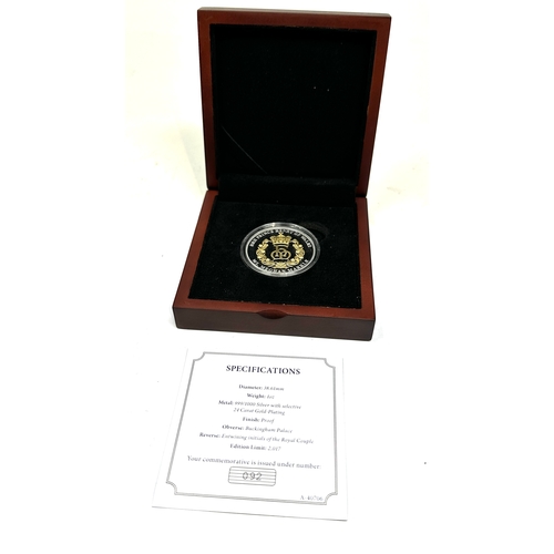 405 - Prince Henry of wales & ms .meghan markle 1oz silver commemorative coin with c.o.a limited edition