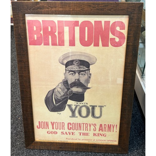 117 - Framed Advertising Britons print measures approximately 35 inches by 25