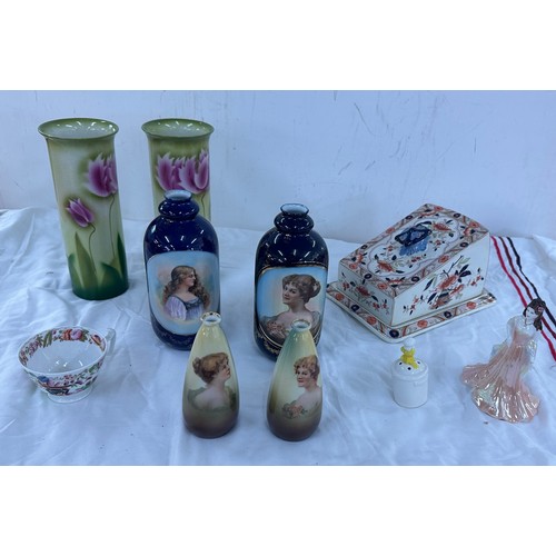 100 - Selection of collectable pottery includes Vases, Lady figure etc