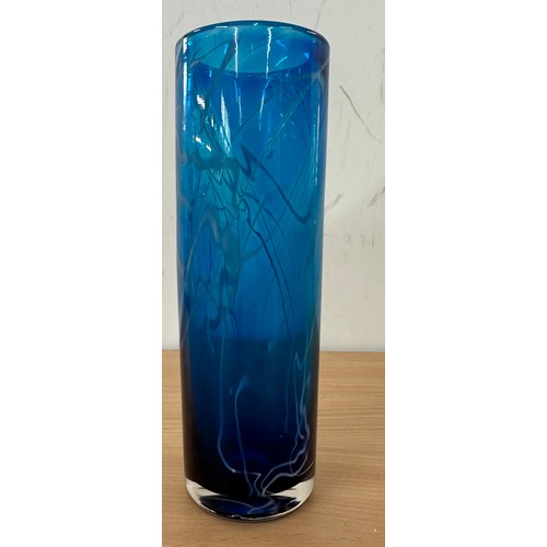 568 - Blue art glassware vase 8.9 inches tall