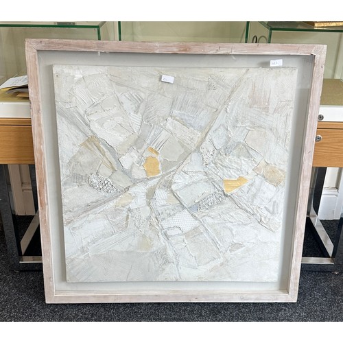 187 - Large modernist framed art work, frame measures approximately 36 inches square