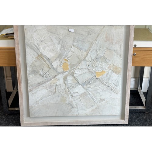 187 - Large modernist framed art work, frame measures approximately 36 inches square