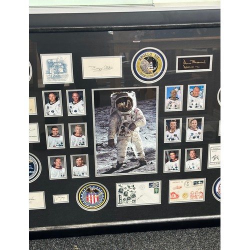 258 - NASA Apollo Missions. An Apollo Moonwalkers autograph presentation piece, with COA, featuring signed... 