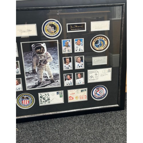 258 - NASA Apollo Missions. An Apollo Moonwalkers autograph presentation piece, with COA, featuring signed... 