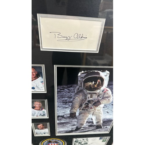 258 - NASA Apollo Missions. An Apollo Moonwalkers autograph presentation piece, with COA, featuring signed... 