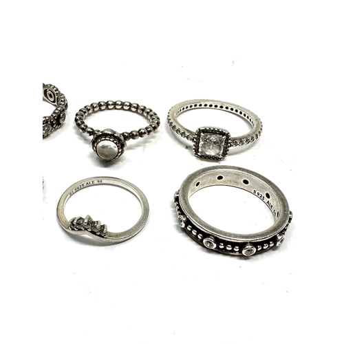 195 - 6 silver pandora rings