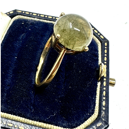 126 - 9ct gold Rutilated Quartz ring weight 4.7g