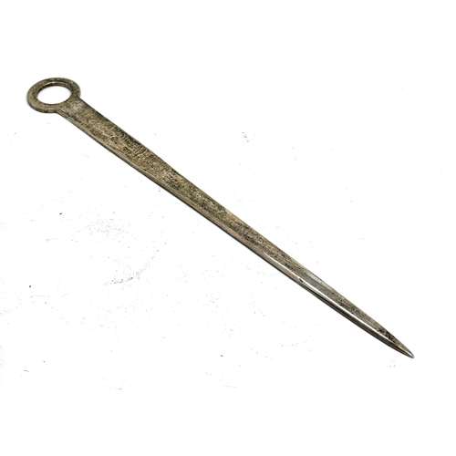 6 - Millenium silver skewer letter opener measures approx 20.5cm long