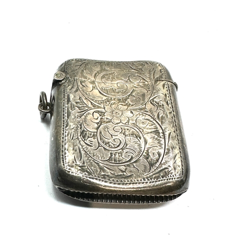 7 - Large antique silver vesta case measures approx 6cm by 4.5cm weight 33g