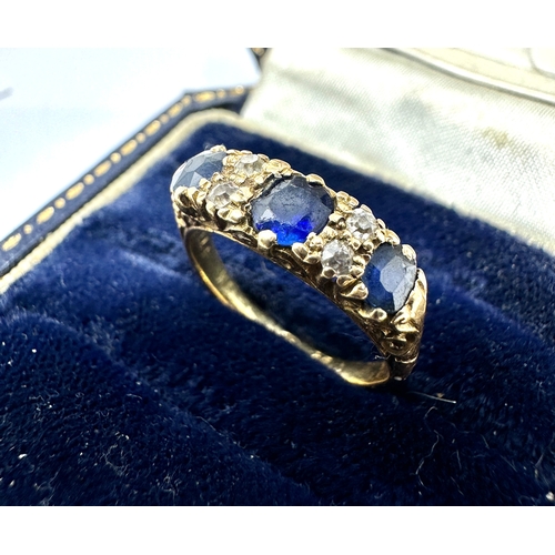 137 - Antique 18ct gold sapphire & diamond ring weight 3.7g